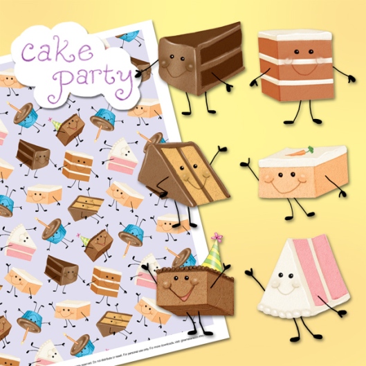 Cake Party Digital Collection by Gina Matarazzo